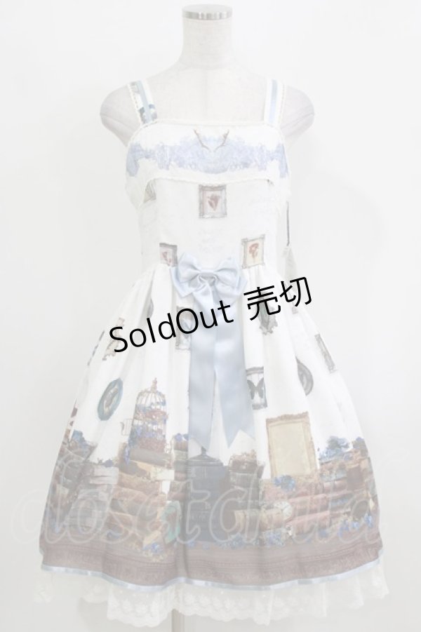 画像1: ALICE and the PIRATES / プシュケー〜博士と永遠の陽だまり〜柄ジャンパースカートI Free 白 H-26-03-10-1004-PA-OP-NS-ZH (1)