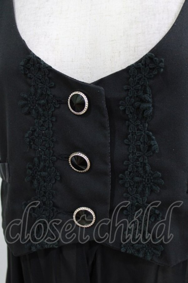 画像4: axes femme POETIQUE / シフォンドッキングベスト M ブラック H-26-03-10-1040-AX-TO-NS-ZH (4)