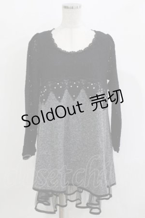 画像: axes femme / レース切り替えワンピース M ブラック H-26-03-10-1042-AX-OP-NS-ZH