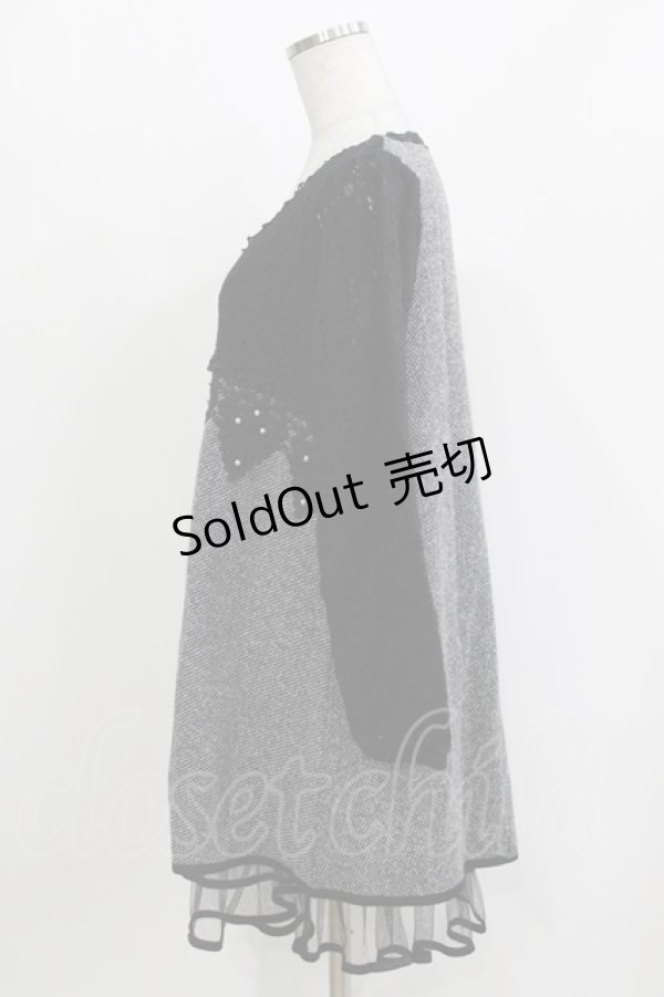 画像2: axes femme / レース切り替えワンピース M ブラック H-26-03-10-1042-AX-OP-NS-ZH (2)