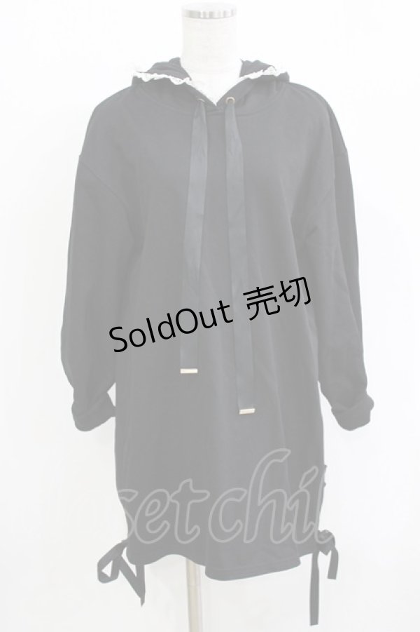 画像1: Rojita / サイドレースアップパーカーワンピース Free ブラック H-26-03-10-1045-LO-OP-NS-ZH (1)