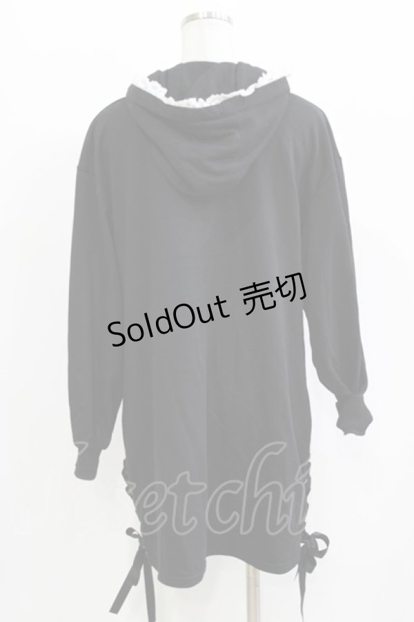 画像3: Rojita / サイドレースアップパーカーワンピース Free ブラック H-26-03-10-1045-LO-OP-NS-ZH (3)