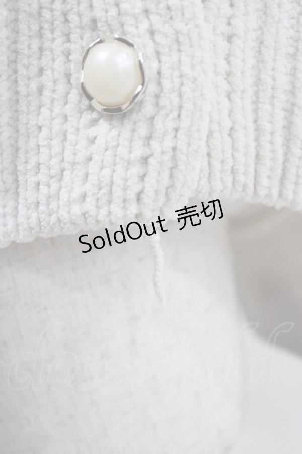 画像4: axes femme / レースアップ袖ニットカーディガン M 生成り H-26-03-10-1050-AX-TO-NS-ZH (4)