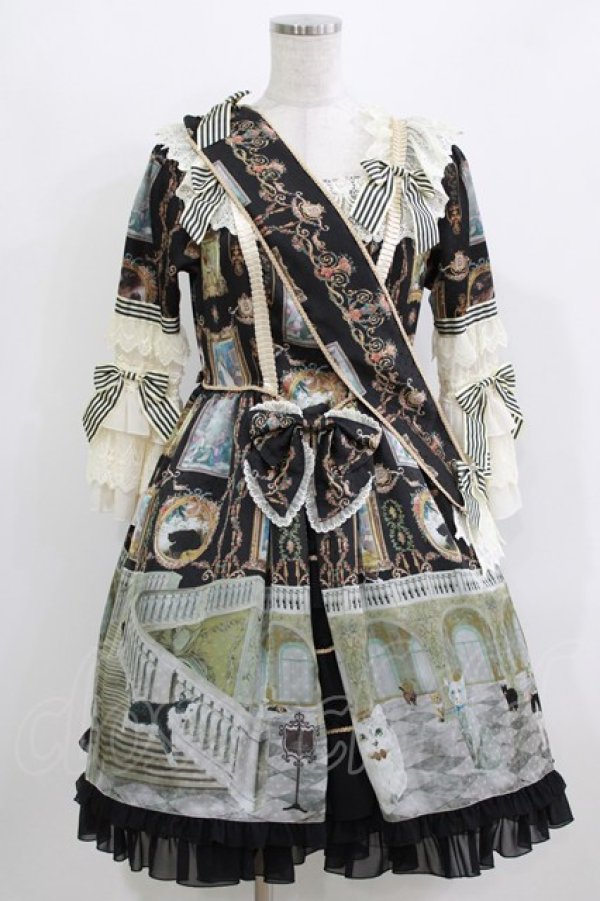 画像1: BABY,THE STARS SHINE BRIGHT / Mon Chouchou Hermitage柄ワンピース Free ブラック H-26-03-10-1005-BA-OP-NS-ZH (1)