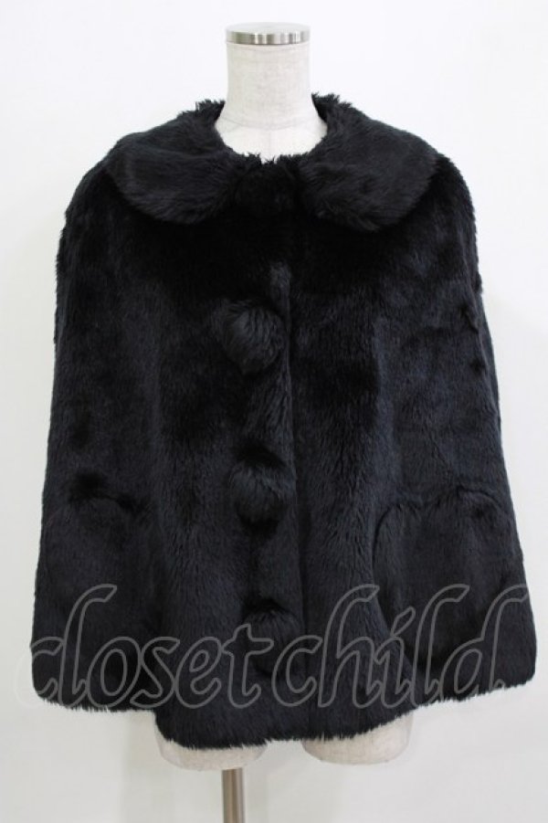 画像1: Innocent World / ハートファーショートマント Free ブラック H-26-03-10-1052-IW-CO-NS-ZH (1)