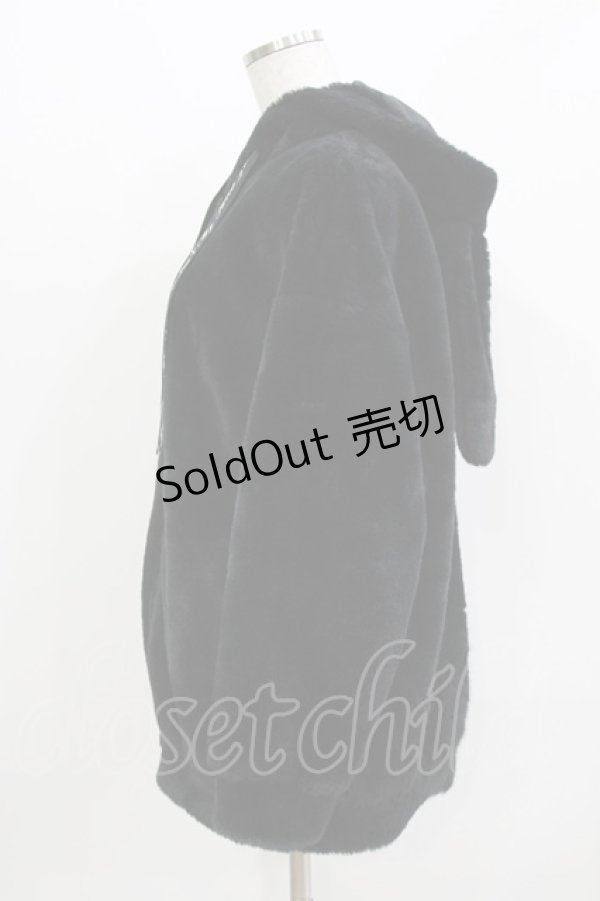 画像2: CHIP CLIP / うさみみファーブルゾン L ブラック H-26-03-10-1053-PU-JA-NS-ZH (2)