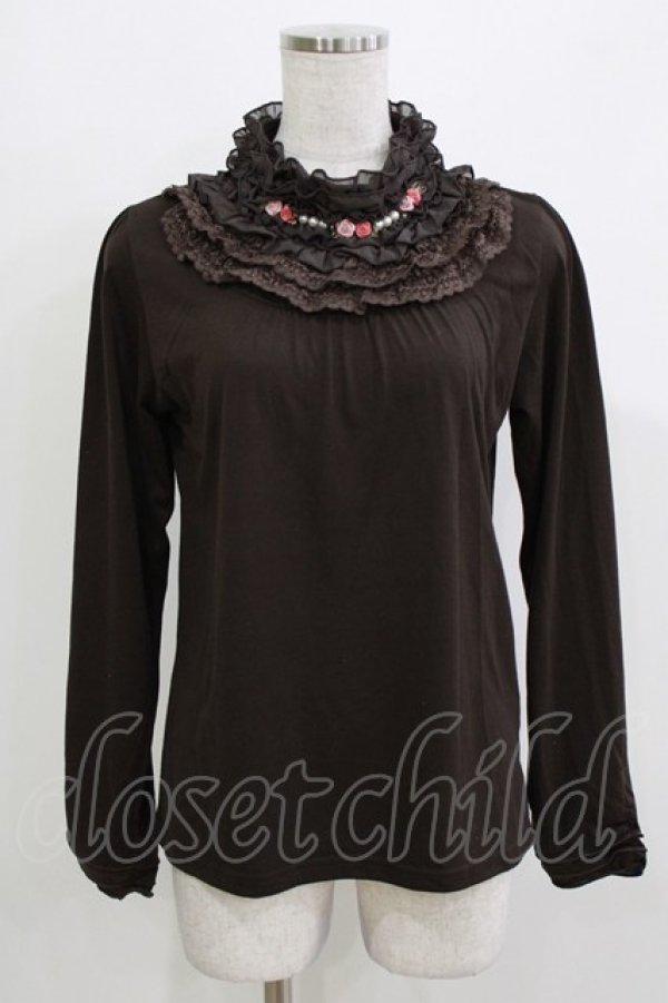 画像1: axes femme / プチローズカットソー M ブラウン H-26-03-10-1056-AX-TO-NS-ZH (1)