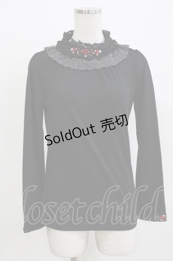 画像1: axes femme / プチローズカットソー M ブラック H-26-03-10-1057-AX-TO-NS-ZH (1)