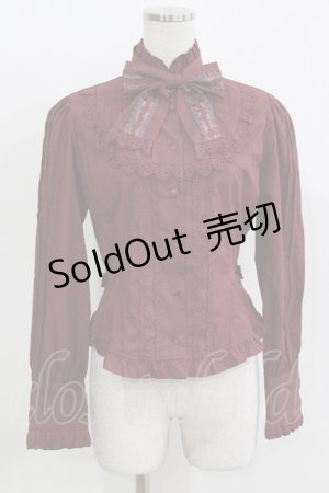 画像: Innocent World / サテンフリルリボンブラウス M ボルドー H-26-03-10-1059-IW-BL-NS-ZH