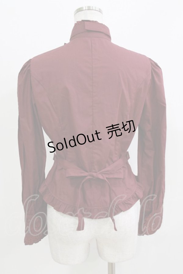 画像3: Innocent World / サテンフリルリボンブラウス M ボルドー H-26-03-10-1059-IW-BL-NS-ZH (3)