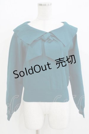 画像: an another angelus / タイ付きケープカラーニットプルオーバー Free BLUE GREEN H-26-03-10-1061-CA-TO-NS-ZH