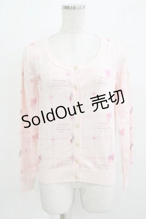 画像: Ank Rouge / リボンプリントカーディガン M ピンク H-26-03-10-1062-CA-TO-NS-ZH