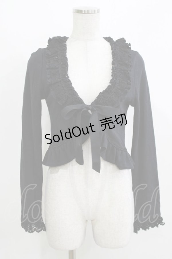 画像1: BABY,THE STARS SHINE BRIGHT / レースフリルリボンボレロ Free ブラック H-26-03-10-1065-BA-TO-NS-ZH (1)