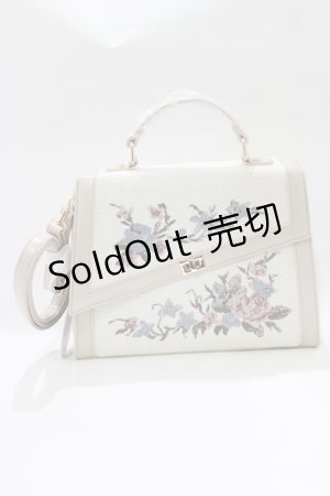画像: an another angelus / ローズ刺繍変形フラップバッグ  IVORY H-26-03-10-1066-CA-BG-NS-ZH