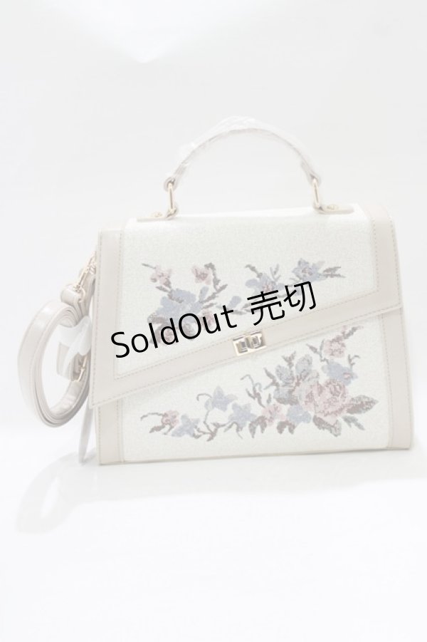 画像1: an another angelus / ローズ刺繍変形フラップバッグ  IVORY H-26-03-10-1066-CA-BG-NS-ZH (1)