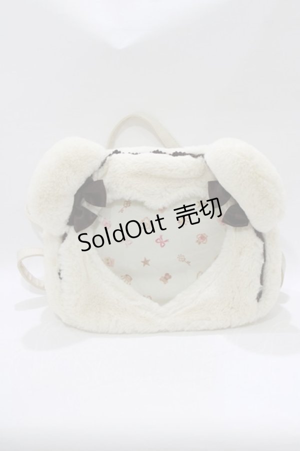 画像2: BABY,THE STARS SHINE BRIGHT / くまくみゃちゃんのハート窓リュック  アイボリー H-26-03-10-1067-BA-BG-NS-ZH (2)