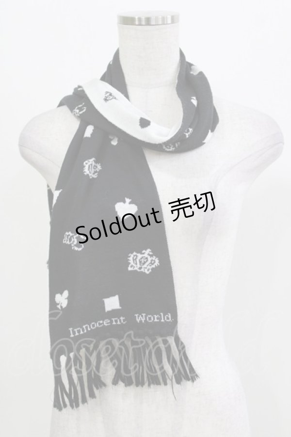 画像1: Innocent World / リボンクラウンマフラー Free ブラック H-26-03-10-1069-IW-ZA-NS-ZH (1)