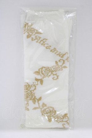 画像: ALICE and the PIRATES / A/Pレースアップローズオーバーニーソックス  オフ/ゴールド H-26-03-10-1073-PA-ZA-NS-ZH