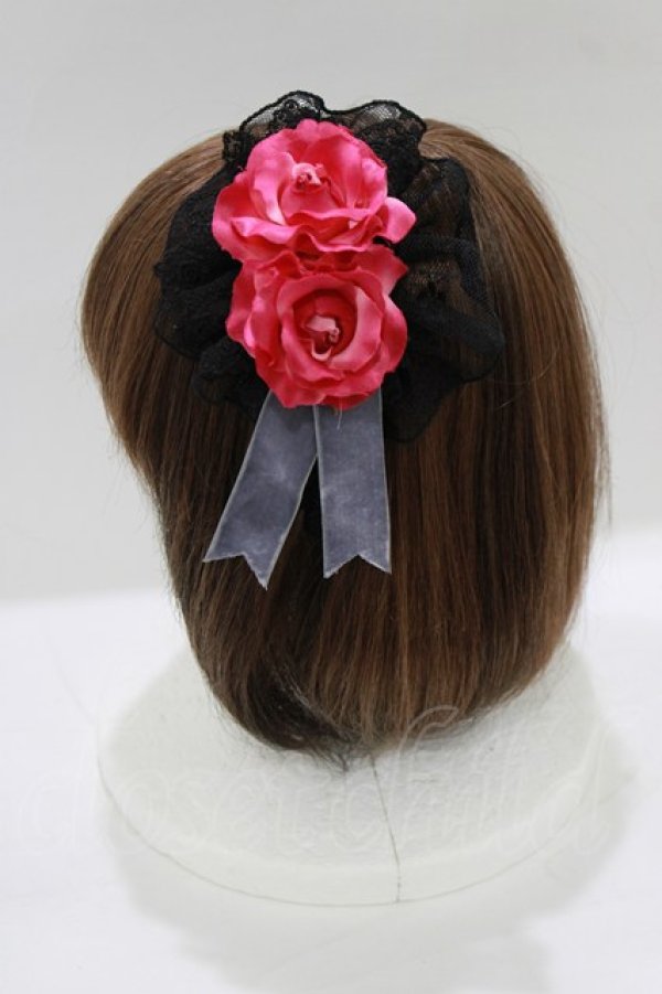 画像2: Angelic Pretty / True Roseカチューシャ  ブラック H-26-03-10-1077-AP-AC-NS-ZH (2)