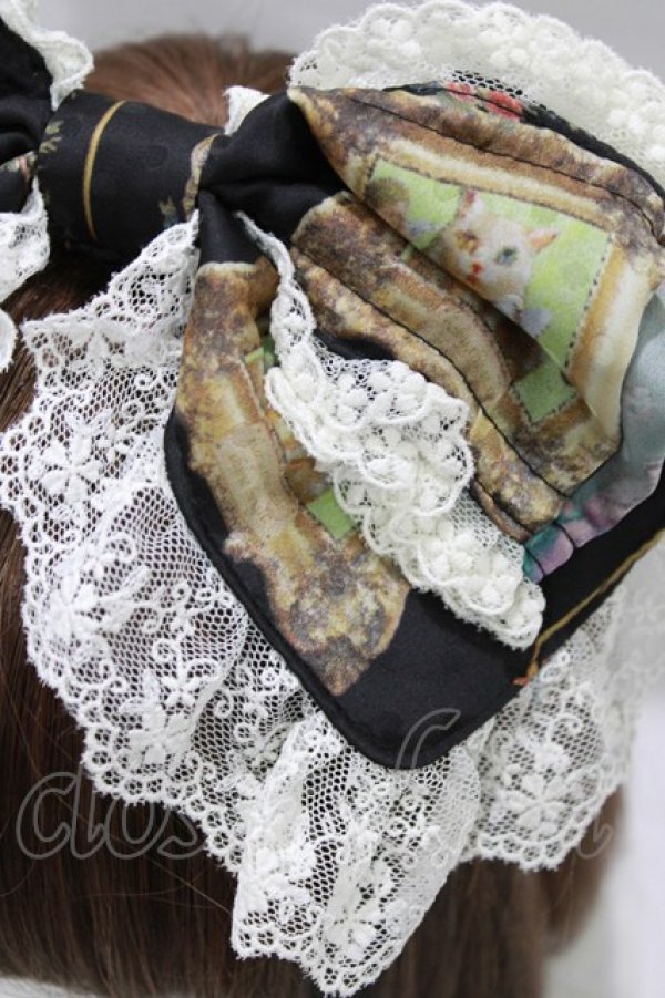 画像2: BABY,THE STARS SHINE BRIGHT / Mon Chouchou Hermitage柄カチューシャ  ブラック H-26-03-10-1078-BA-AC-NS-ZH (2)