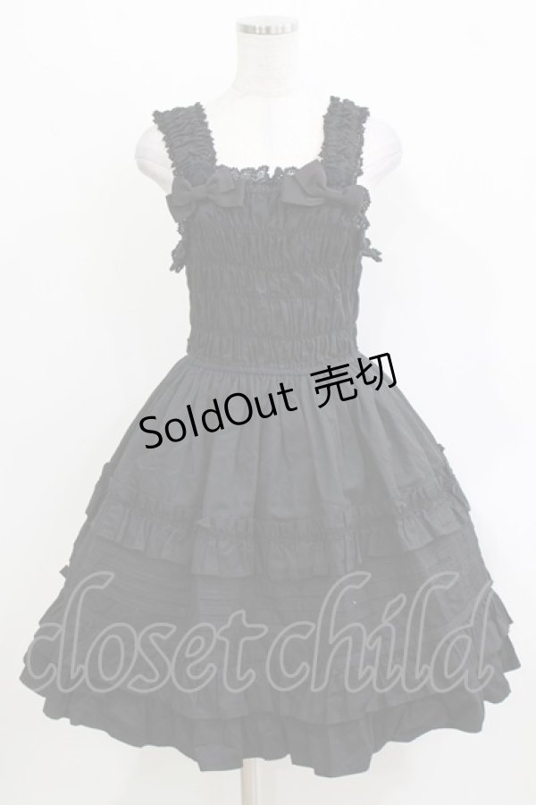 画像1: BABY,THE STARS SHINE BRIGHT / シャーリングジャンパースカート Free ブラック H-26-03-10-1010-BA-OP-NS-ZH (1)