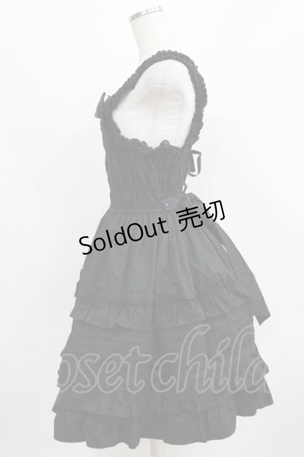 画像2: BABY,THE STARS SHINE BRIGHT / シャーリングジャンパースカート Free ブラック H-26-03-10-1010-BA-OP-NS-ZH (2)