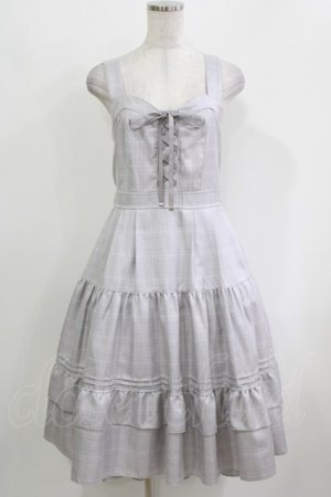 画像: axes femme / 編上ティアードジャンパースカート M グレー H-26-03-10-1013-AX-OP-NS-ZH