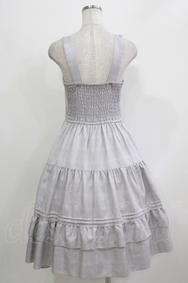 画像3: axes femme / 編上ティアードジャンパースカート M グレー H-26-03-10-1013-AX-OP-NS-ZH (3)