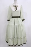 画像1: Innocent World / 丸衿ヨークティアードワンピース M グリーン×ショコラ/Green×Chocolat H-26-03-10-1014-IW-OP-NS-ZH (1)