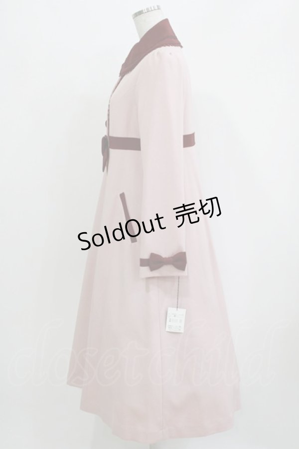 画像2: Innocent World / アメリアコートワンピース M ピンク×ボルドー/Pink×Bordeaux H-26-03-10-1018-IW-OP-NS-ZH (2)