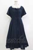 画像1: an another angelus / パイピング使いダブルクレリック衿ワンピース Free NAVY H-26-03-10-1019-CA-OP-NS-ZH (1)