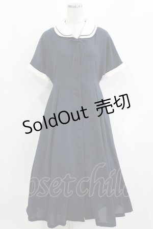 画像: an another angelus / パイピング使いダブルクレリック衿ワンピース Free NAVY H-26-03-10-1019-CA-OP-NS-ZH