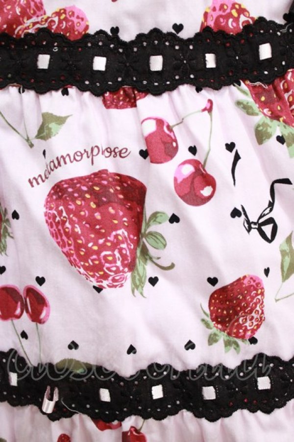 画像4: metamorphose / Lady Fruit シャーリングティアードジャンパースカート サイズ1 ピンク H-26-03-10-1002-ME-OP-NS-ZH (4)