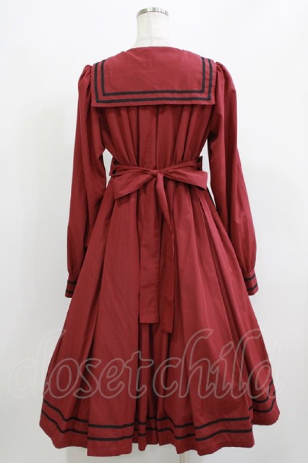 画像3: Physical Drop / スクエアタックセーラーワンピース Free ワイン H-26-03-10-1020-LO-OP-NS-ZH (3)