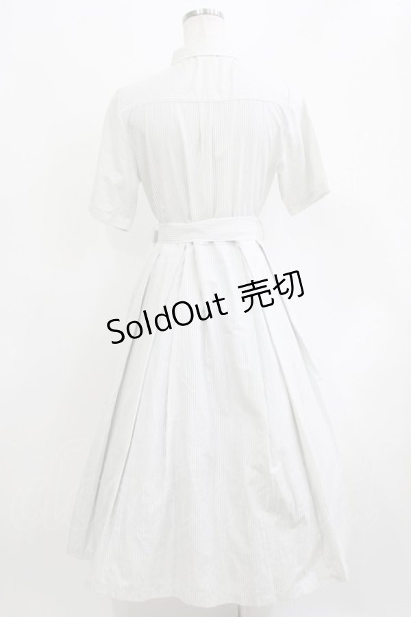 画像3: F&A / リボンベルト付きストライプシャツワンピース Free SAX×WH H-26-03-10-1021-LO-OP-NS-ZH (3)