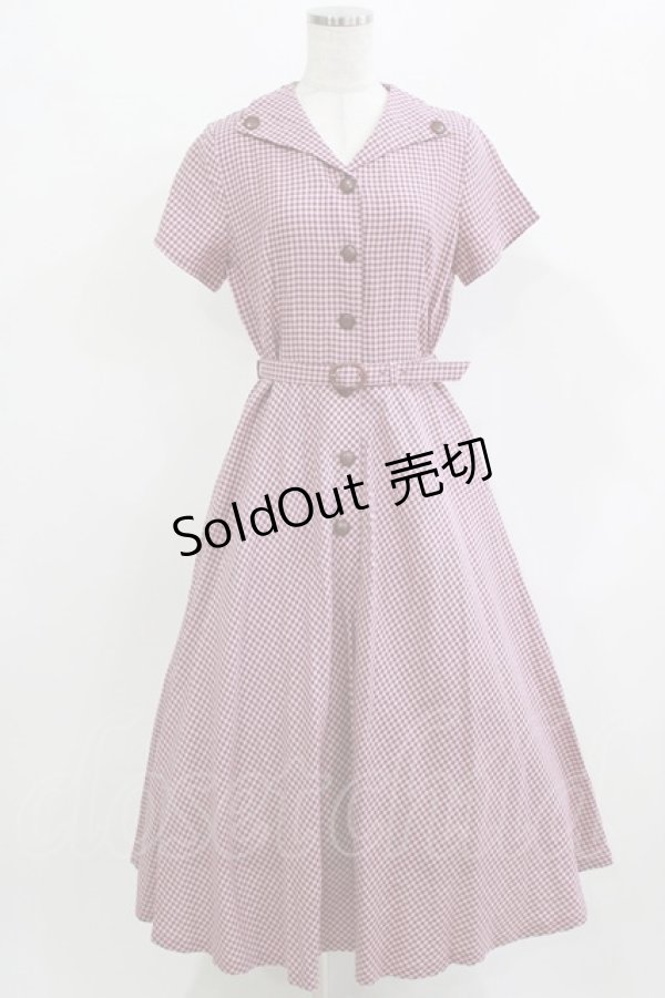 画像1: an another angelus / レトロチェックフィット&フレアーワンピース Free PINK×BROWN H-26-03-10-1022-CA-OP-NS-ZH (1)