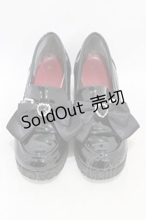 画像: Amavel / ハートビジュー付きローファーパンプス L/24cm-24.5cm ブラック H-26-03-11-001-CA-SH-NS-ZH