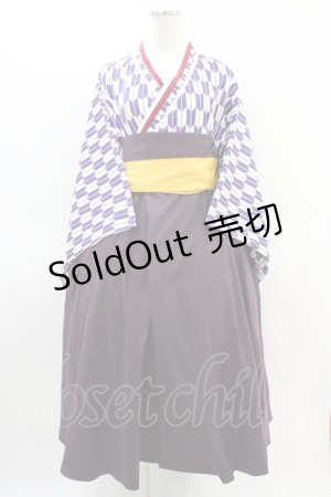 画像: Favorite / 大正浪漫な矢羽根袴ワンピース Free 花紫色 H-26-03-11-027-LO-SK-NS-ZH