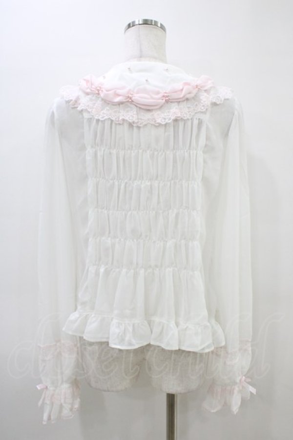 画像2: Angelic Pretty / Sweet Creamブラウス Free 白/ピンク H-26-03-11-031-AP-BL-NS-ZH (2)