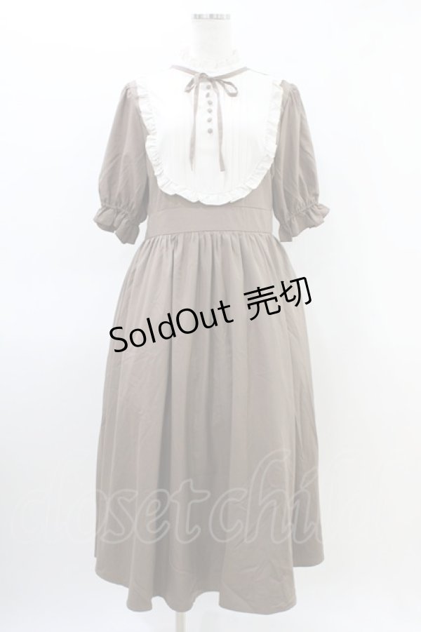 画像1: m petit by misako / ナシジムジキリカエワンピース L ブラウン H-26-03-11-032-LO-OP-NS-ZH (1)