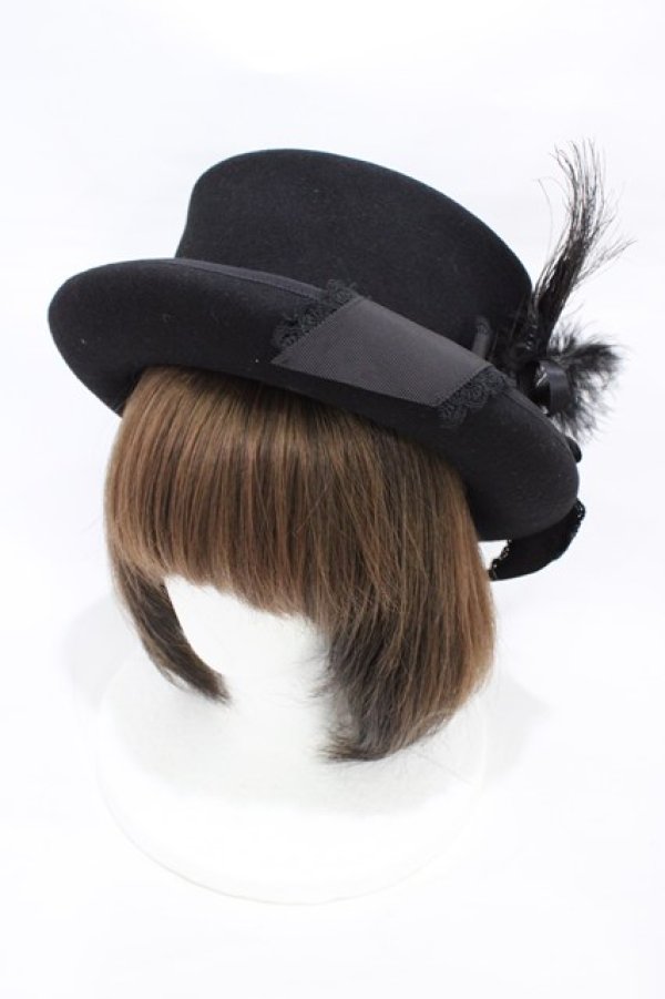 画像1: ALICE and the PIRATES / パウォーンハット  ブラック H-26-03-11-005-PA-AC-NS-ZH (1)