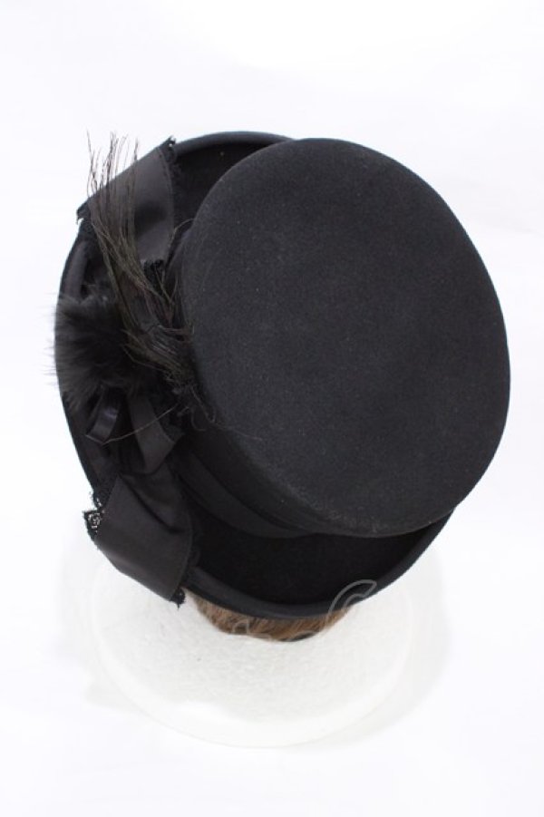 画像2: ALICE and the PIRATES / パウォーンハット  ブラック H-26-03-11-005-PA-AC-NS-ZH (2)