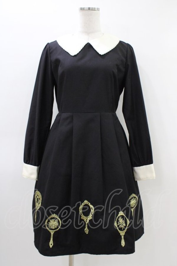 画像1: Fi.n.t / ミラー刺繍ワンピース Free ブラック H-26-03-11-037-CA-OP-NS-ZH (1)