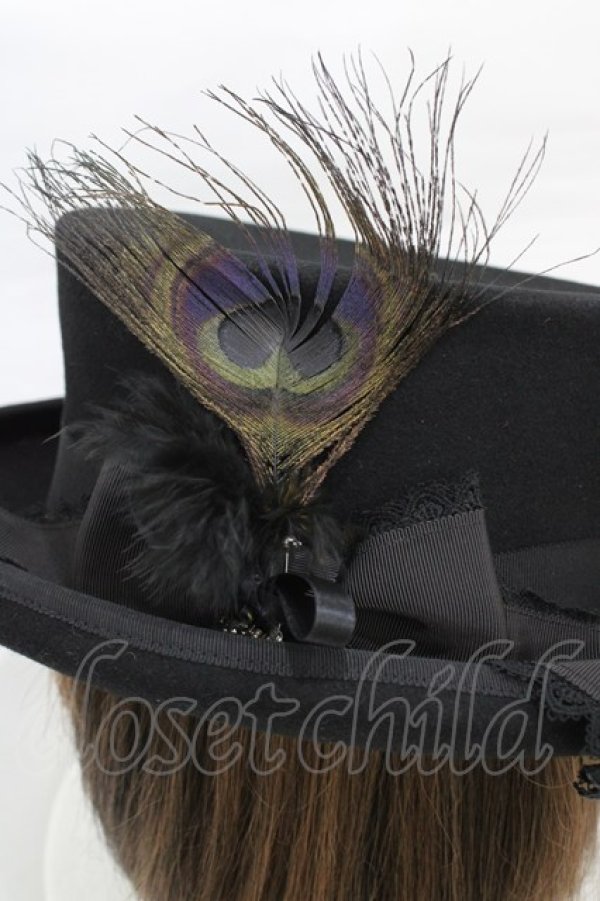 画像3: ALICE and the PIRATES / パウォーンハット  ブラック H-26-03-11-005-PA-AC-NS-ZH (3)