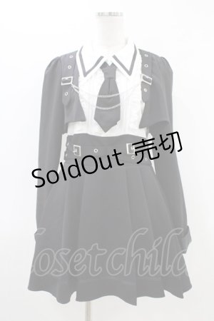 画像: DearMyLove / ジャケット風チェーンネクタイベルトプリーツワンピース LL ブラック H-26-03-11-039-EL-OP-NS-ZH