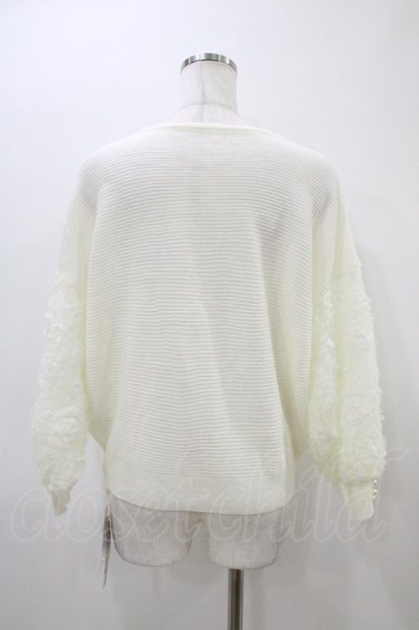 画像2: axes femme / 袖レースVネックニット M オフ H-26-03-11-045-AX-TO-NS-ZH (2)