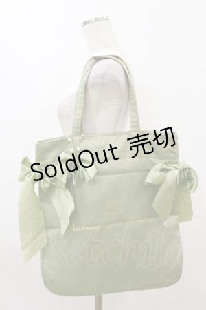画像: Maison de FLEUR / ダブルリボントートバッグ  グリーン H-26-03-11-1001-LO-BG-NS-ZH