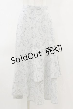 画像: An MILLE / 花柄ロングスカート Free ブルー H-26-03-11-1056-EL-SK-NS-ZH