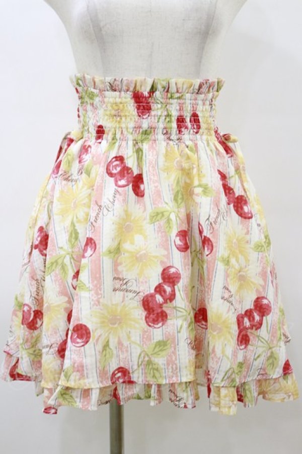 画像1: LIZ LISA / チェリー×フラワースカート Free オフ/ピンク H-26-03-11-1060-LO-SK-NS-ZH (1)