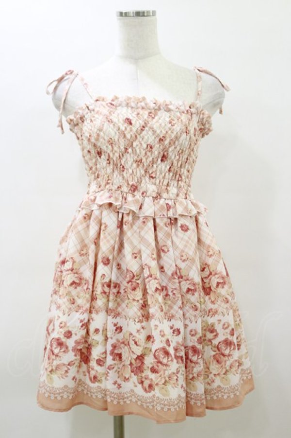 画像1: LIZ LISA / チェック花柄ワンピース Free ピンク H-26-03-11-1067-LO-OP-NS-ZH (1)